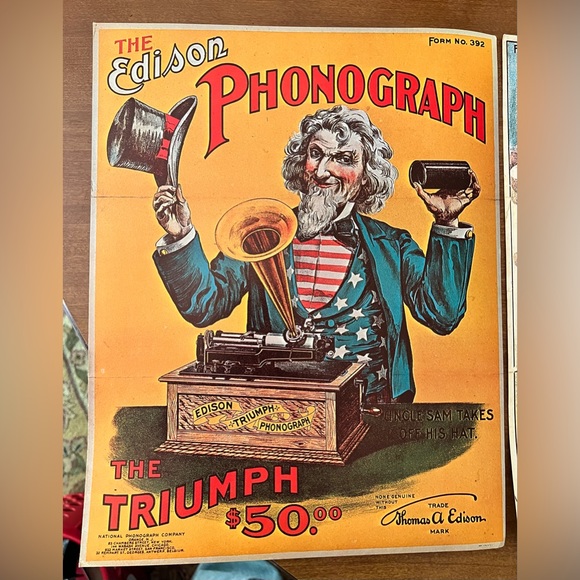 3 Edison Phonograph Posters - Picture 4 of 9